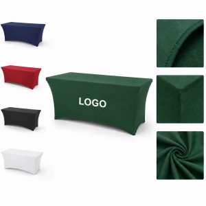 6-Foot Rectangular Elastic Fitted Table Throw - Seamless Full Perimeter Coverage