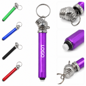 Portable Aluminum Pencil Tire Pressure Gauge with Integrated Keychain Attachment