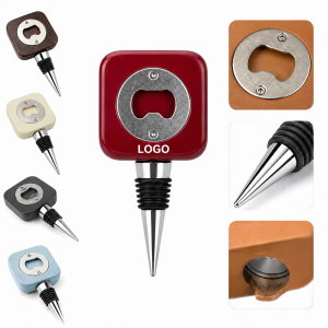 Dual-Function Square Handle Bottle Opener and Wine Stopper Set